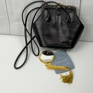 Judith Leiber Vintage Karung Snakeskin Shoulder Bag Includes Comb + Mirror